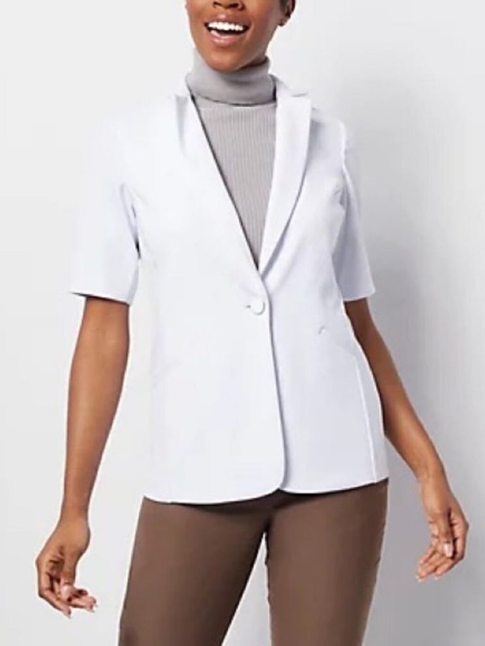 GRAVER Susan Graver LK Fusion Elbow-Sleeve Blazer